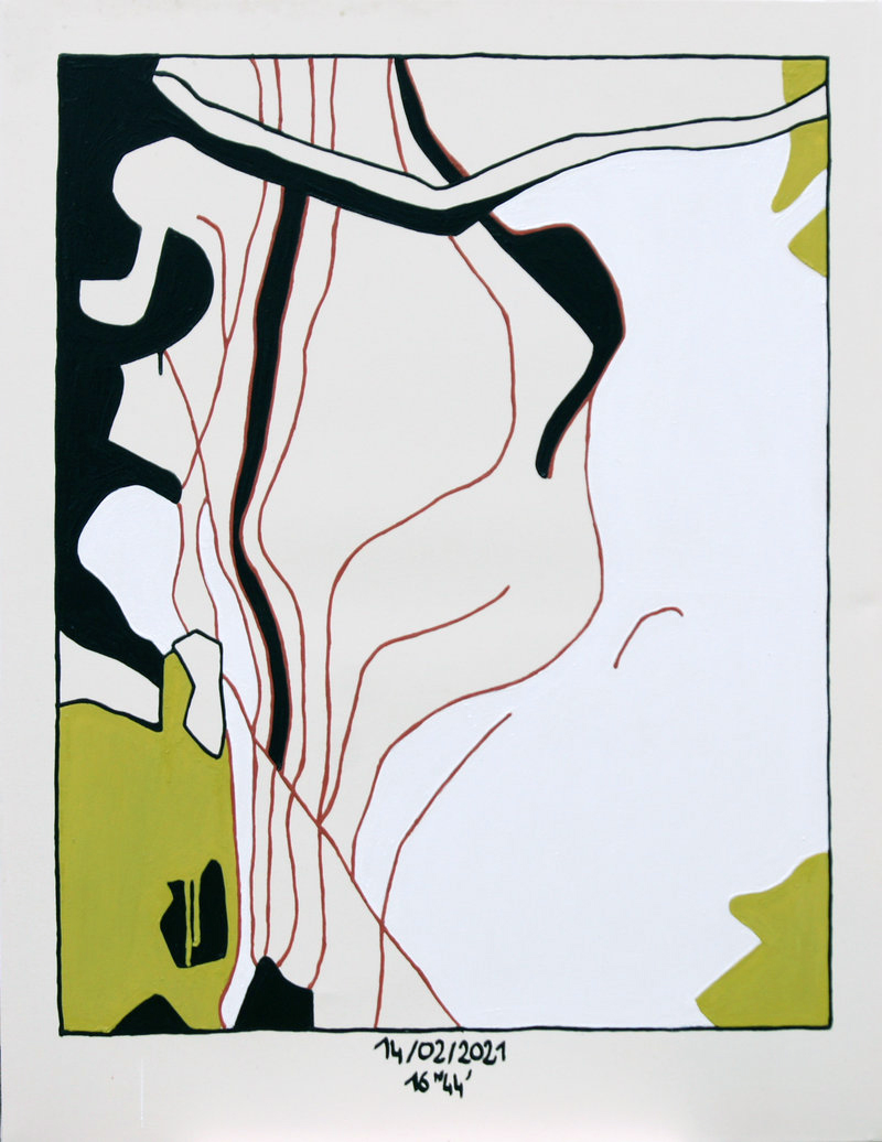 Après la pluie 14/02/2021 16h44' - 135cm x 105cm - Acrylique sur toile - 2021