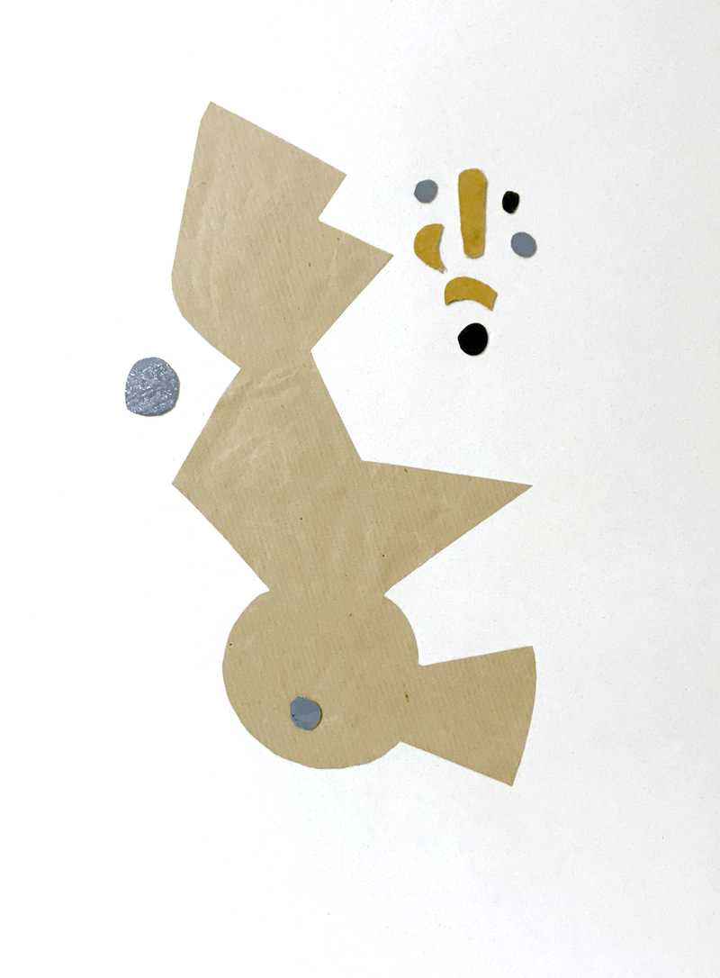 Encore après n°15 Images poétiques, Collage papier et de fragments de toiles peintes, Support papier Canson texturé 30cm x 40cm - 2023/2024