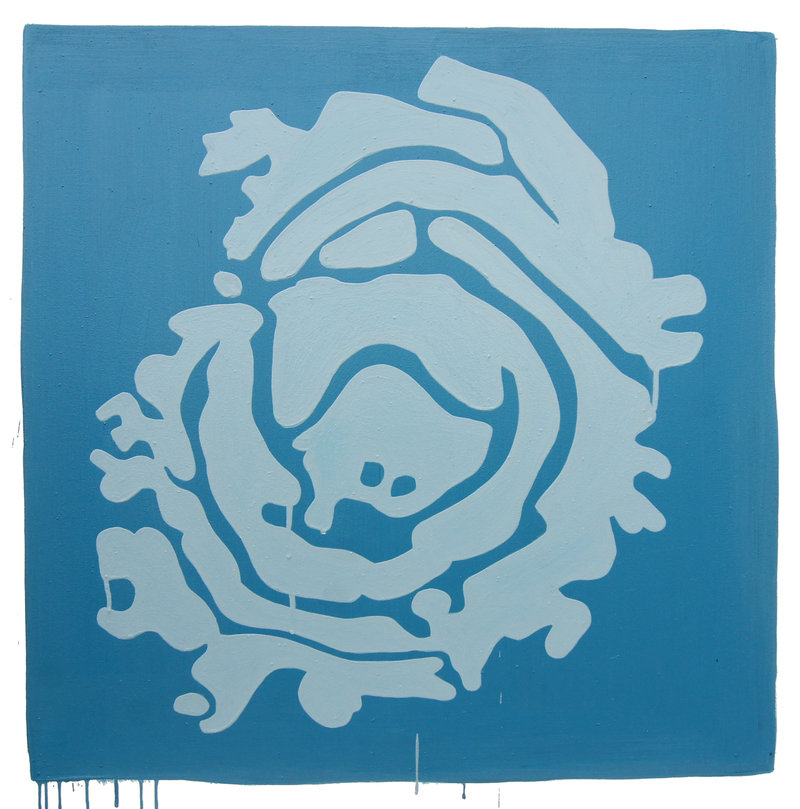 Fixation 2, acrylique sur toile, 1m x 1m, 2022