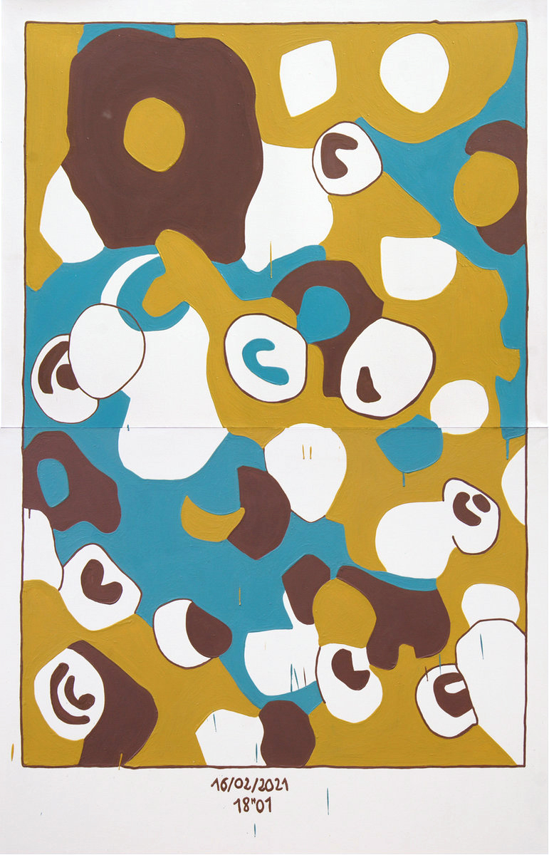 Après la pluie 16/02/2021 18h01 - (hors série n°2 de la série) 135cm x 210cm - Acrylique sur toile - 2021