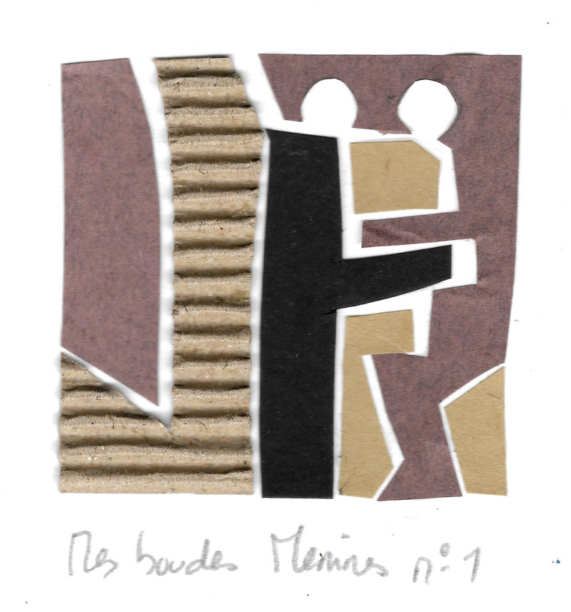 Mes Boudes Ménines N°1, collage papier, carton sur Canson A5, 2022