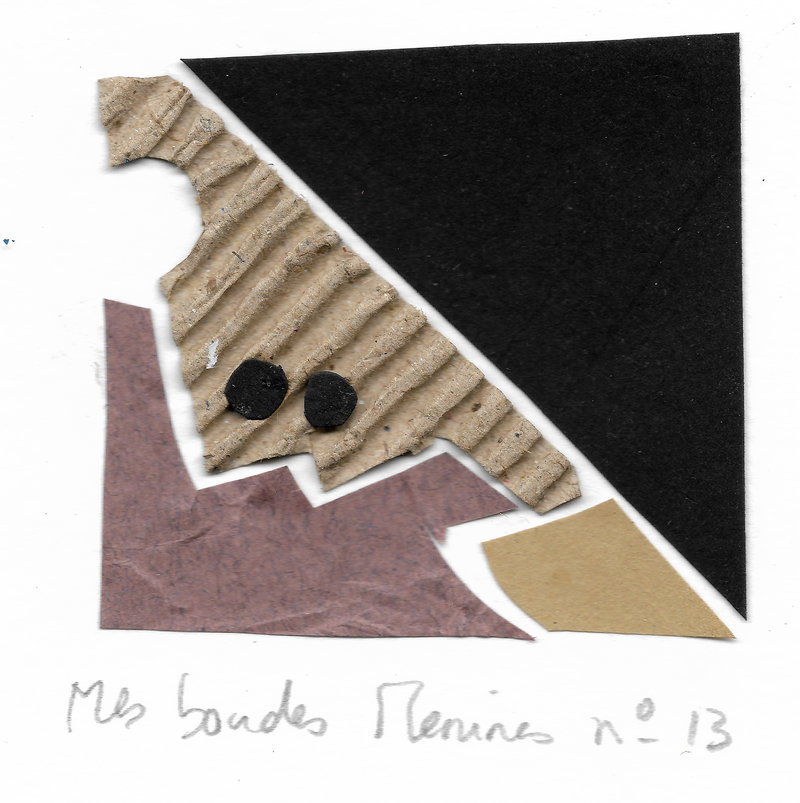 Mes Boudes Ménines N°13, collage papier, carton sur Canson A5, 2022