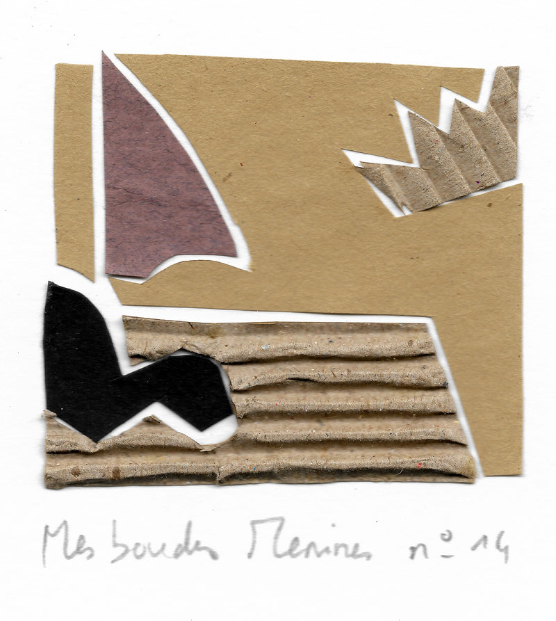 Mes Boudes Ménines N°14, collage papier, carton sur Canson A5, 2022