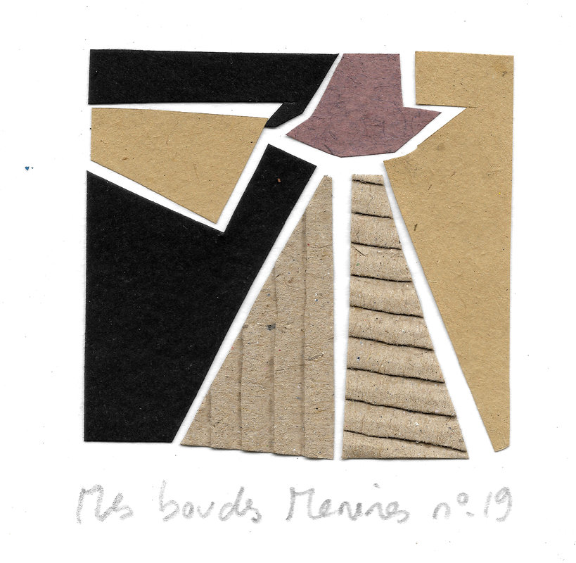 Mes Boudes Ménines N°19, collage papier, carton sur Canson A5, 2022