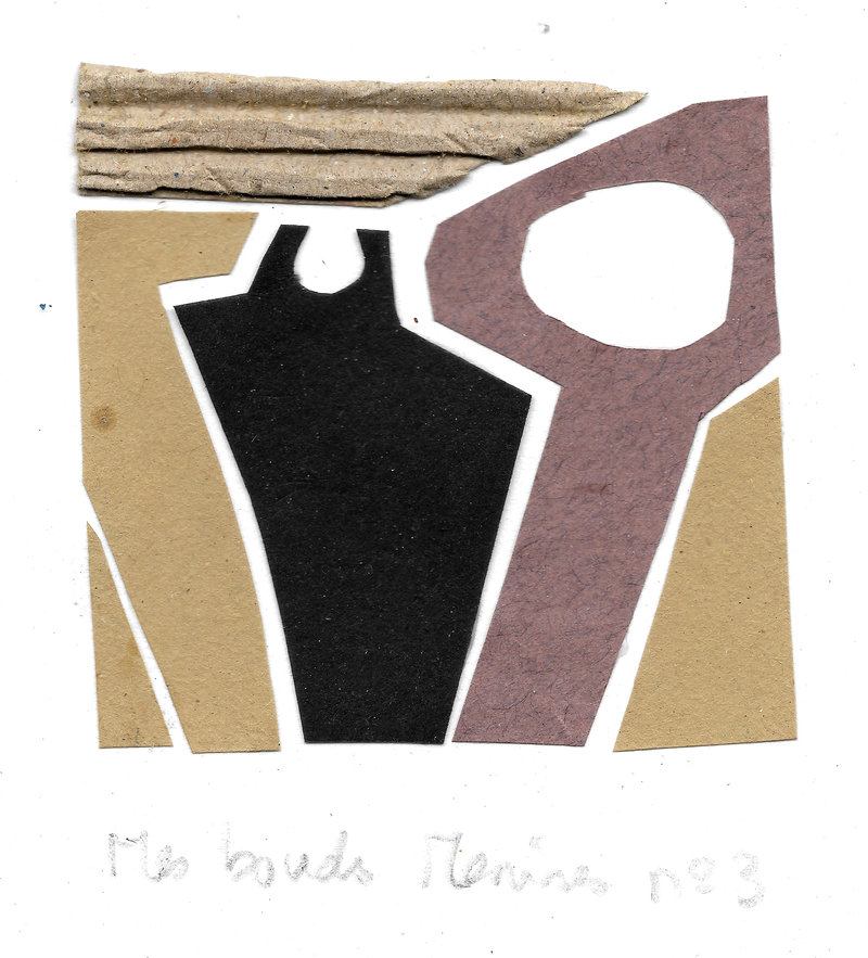 Mes Boudes Ménines N°3, collage papier, carton sur Canson A5, 2022