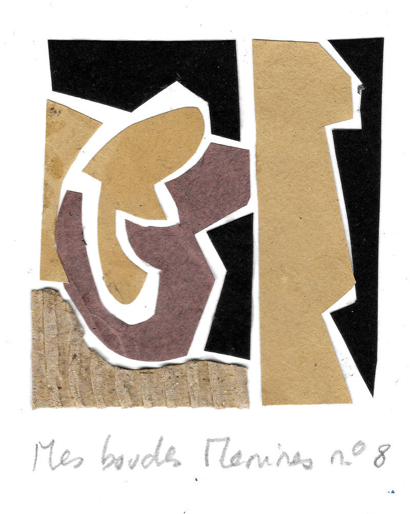 Mes Boudes Ménines N°1, collage papier, carton sur Canson A5, 2022