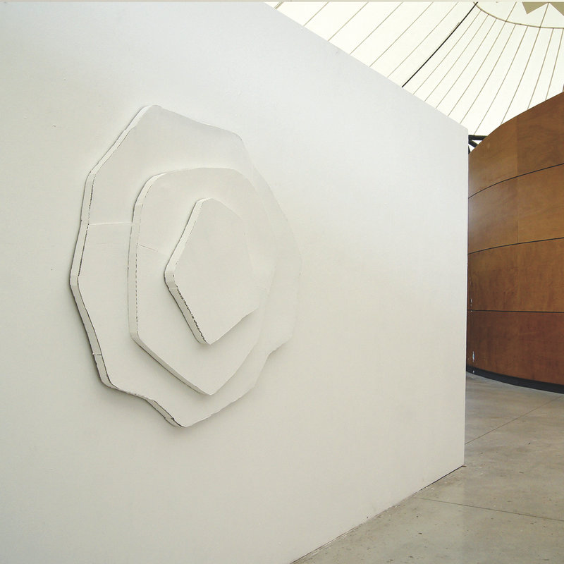 Objet carton 1, assemblage carton, acrylique, 140cm x 135cm x 16,5cm, 2013